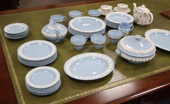 A Wedgwood part dinner service and Minton Haddon Hall part tea service